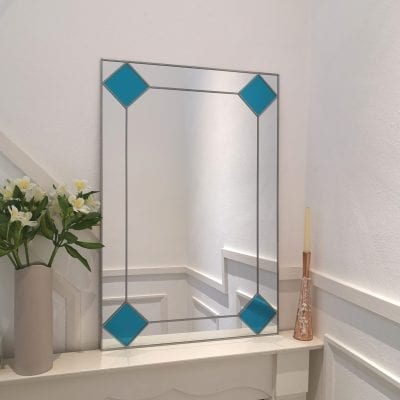 Deco diamond mantle mirror